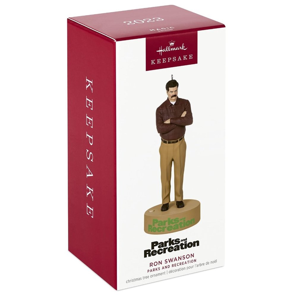 Parks and Recreation Ron Swanson Ornament Hallmark 2023 with Sound